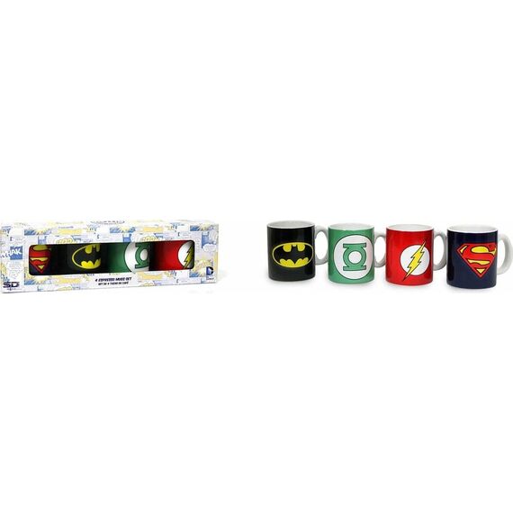 DC Comics Ceramic Mini Coffee Mugs Logos 8 cm Set (4)