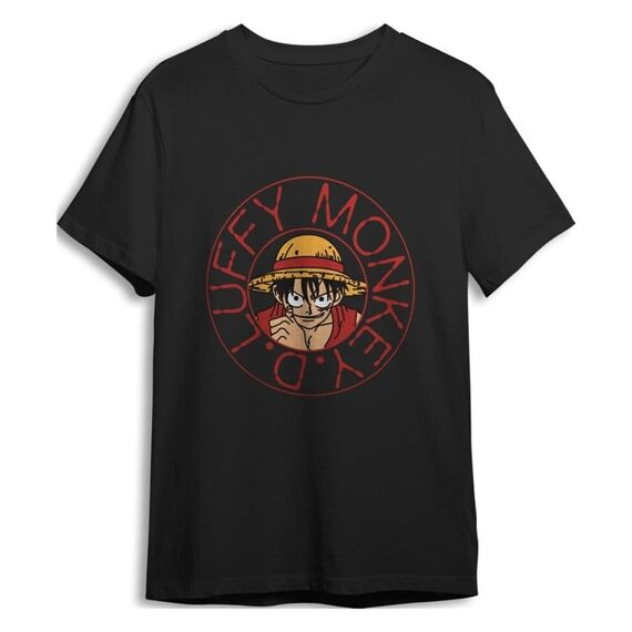 One Piece T-Shirt Monkey D. Luffy Black Size M