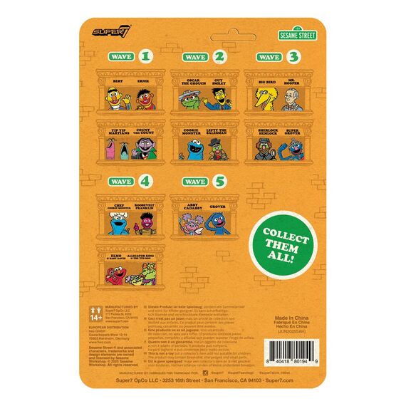 Sesame Street ReAction Action Figure Wave 05 Grover 10 cm