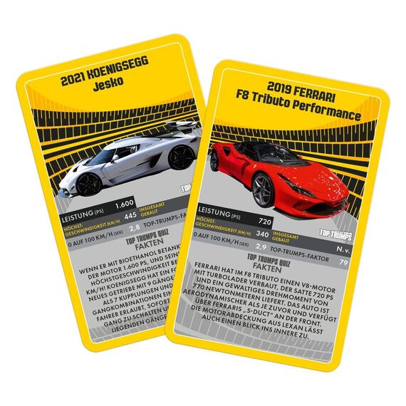 Super Cars Card Game Top Trumps *German Version*