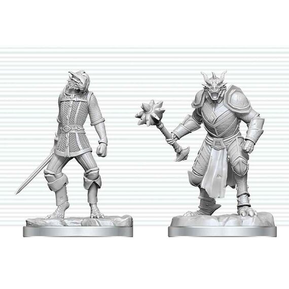 Dungeons & Dragons Nolzur's Marvelous Miniatures Unpainted Miniature Dragonborn Paladin & Dragonborn Squire 14 cm
