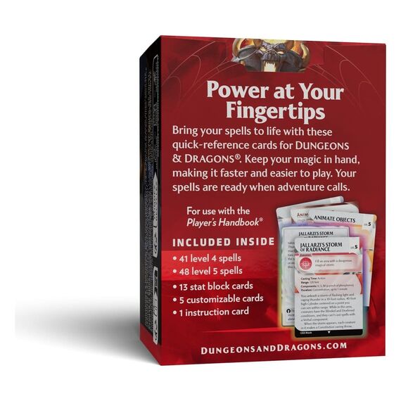 Dungeons & Dragons RPG Reference Cards: Spells (Levels 4-5) *English Version*