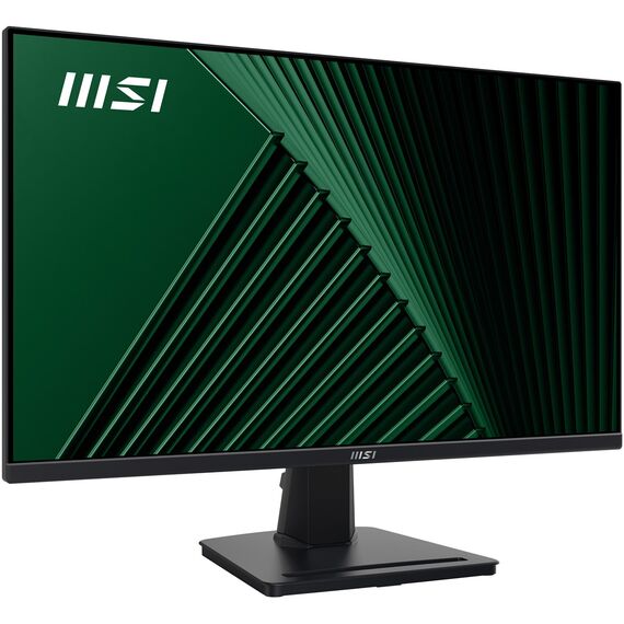 MSI Pro MP245G 24 Inch Monitor, FHD (1920 x 1080), 100Hz, IPS, 1ms, 1x HDMI 1.4b, 1x DP 1.2a output, 1x D-Sub(VGA), Built-in Speakers, Anti-Glare, Anti-Flicker, Less Blue light, TÜV Certified, VESA, Kensington, Black