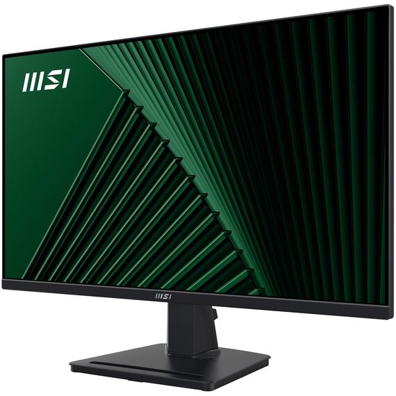 MSI Pro MP245G 24 Inch Monitor, FHD (1920 x 1080), 100Hz, IPS, 1ms, 1x HDMI 1.4b, 1x DP 1.2a output, 1x D-Sub(VGA), Built-in Speakers, Anti-Glare, Anti-Flicker, Less Blue light, TÜV Certified, VESA, Kensington, Black
