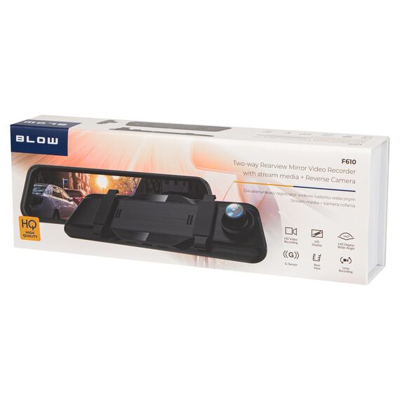 BLACKBOX DVR F610 BLOW video recorder, 10" screen mirror + reversing camera