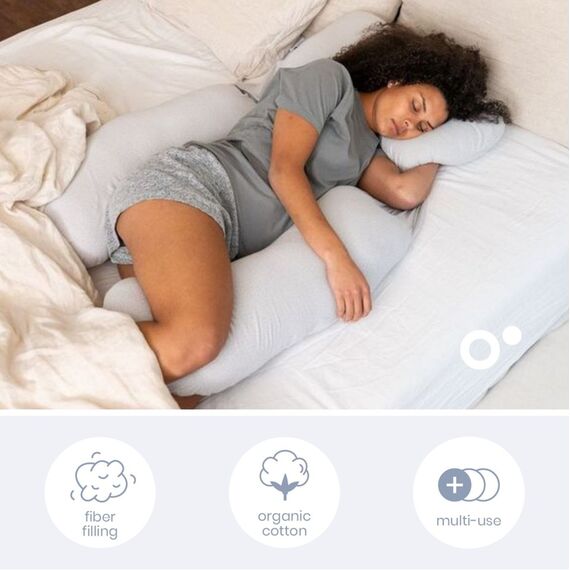 Doomoo - Maxi Pregnancy Pillow - Grey Dots /