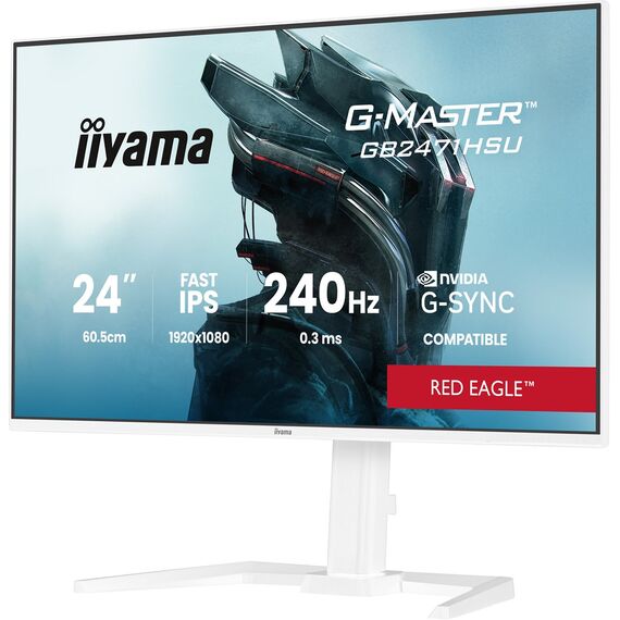 iiyama G-MASTER GB2471HSU-W1 computer monitor 60.5 cm (23.8") 1920 x 1080 pixels Full HD LED White
