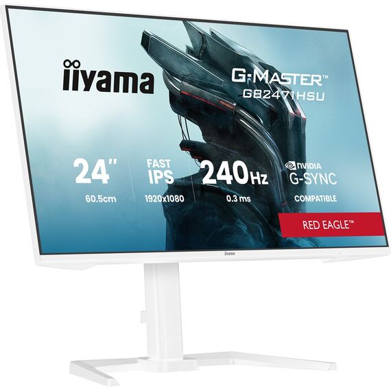 iiyama G-MASTER GB2471HSU-W1 computer monitor 60.5 cm (23.8") 1920 x 1080 pixels Full HD LED White