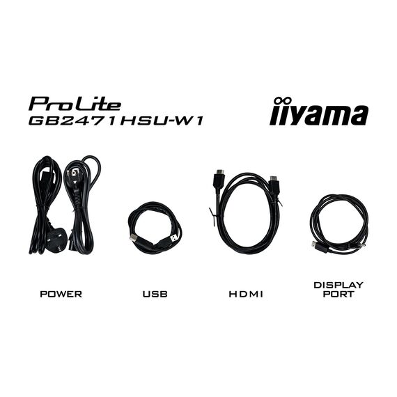 iiyama G-MASTER GB2471HSU-W1 computer monitor 60.5 cm (23.8") 1920 x 1080 pixels Full HD LED White