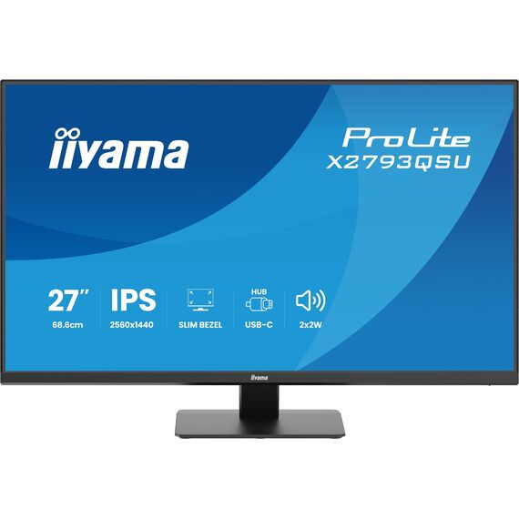 iiyama ProLite X2793QSU-B1 computer monitor 68.6 cm (27") 2560 x 1440 pixels Quad HD LED Black