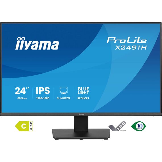 iiyama ProLite X2491H-B1 computer monitor 60.5 cm (23.8") 1920 x 1080 pixels Full HD LCD Black