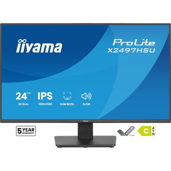 iiyama ProLite X2497HSU-B1 computer monitor 60.5 cm (23.8") 1920 x 1080 pixels Full HD LED Black
