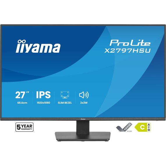 iiyama ProLite X2797HSU-B1 computer monitor 68.6 cm (27") 1920 x 1080 pixels Full HD LED Black