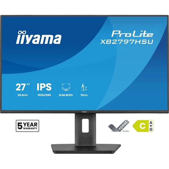 iiyama ProLite XB2797HSU-B1 computer monitor 68.6 cm (27") 1920 x 1080 pixels Full HD LED Black