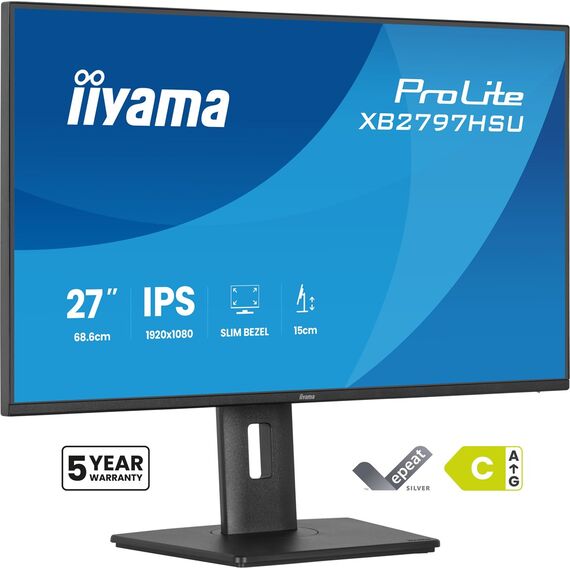 iiyama ProLite XB2797HSU-B1 computer monitor 68.6 cm (27") 1920 x 1080 pixels Full HD LED Black