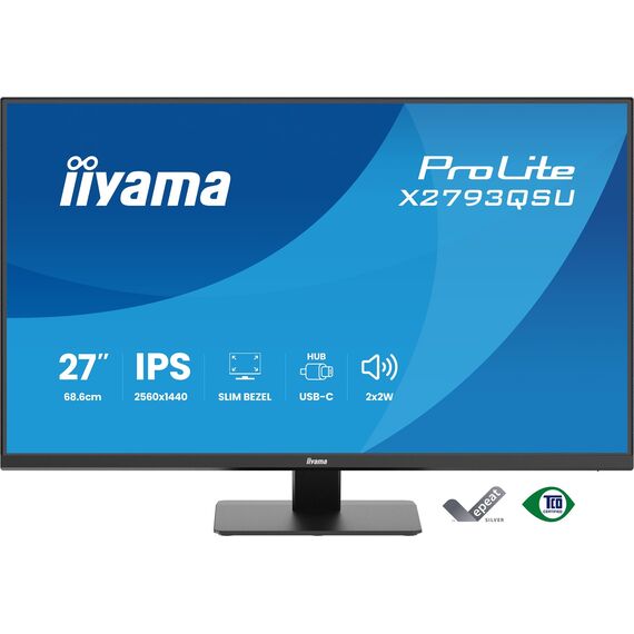 iiyama ProLite X2793QSU-B1 computer monitor 68.6 cm (27") 2560 x 1440 pixels Quad HD LED Black
