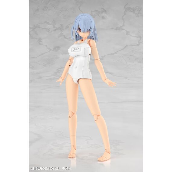 FRAME ARMS GIRL - Mizuki School Swimsuits White - Model Kit 16cm