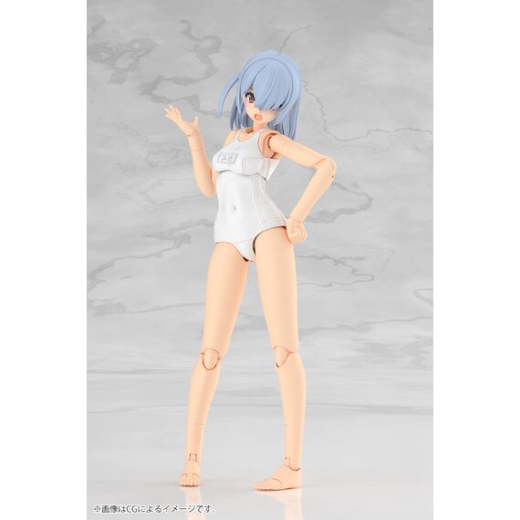 FRAME ARMS GIRL - Mizuki School Swimsuits White - Model Kit 16cm
