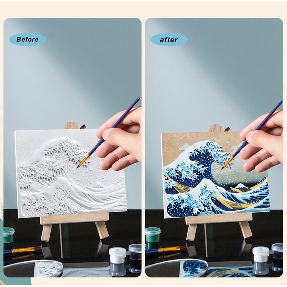 Resin DIY 3D Painting -Great wave of Kanagawa - 13.5x10cm