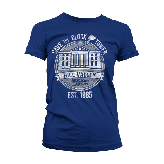 BACK TO THE FUTURE - T-Shirt Save the Clock Tower - Navy GIRL (M)