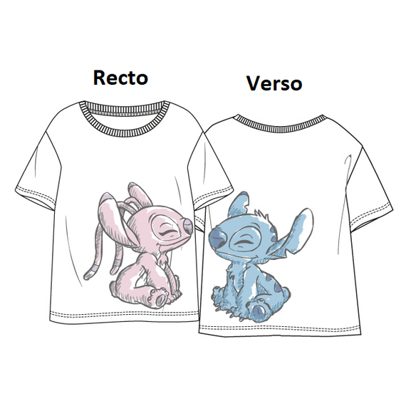 LILO & STITCH - Stitch & Angel - Unisex T-Shirt White (XL)