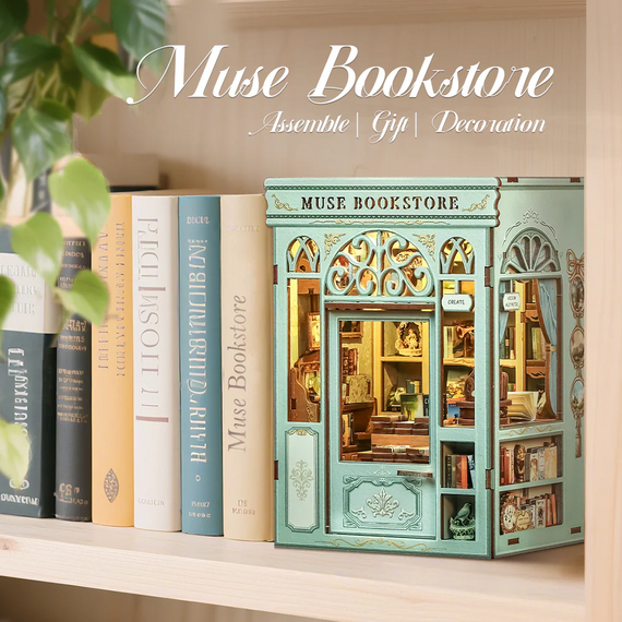 BOOK NOOK KIT - DIY- Muse Bookstore - 201pc + LED Light