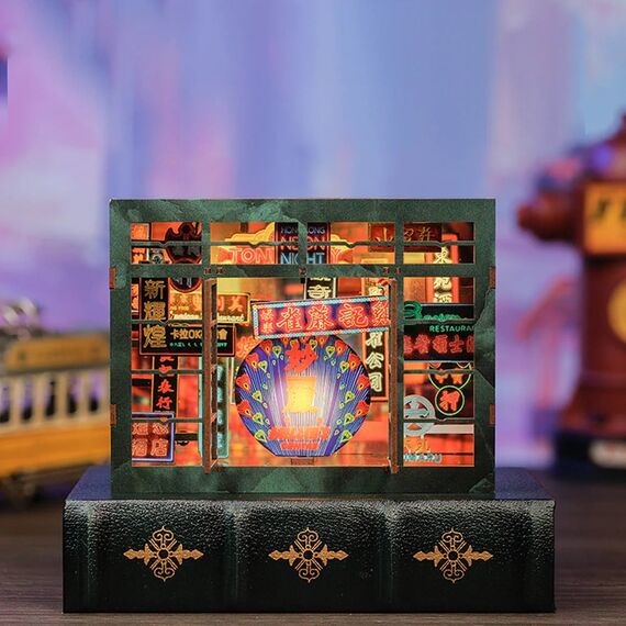 BOOK NOOK KIT - DIY - Hong Kong Neon Light - 49pc + LED Light