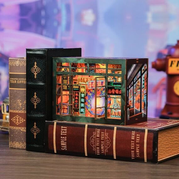 BOOK NOOK KIT - DIY - Hong Kong Neon Light - 49pc + LED Light