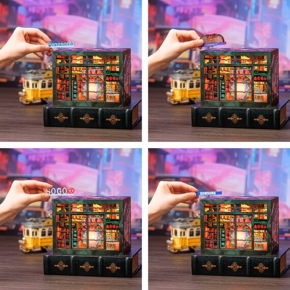 BOOK NOOK KIT - DIY - Hong Kong Neon Light - 49pc + LED Light