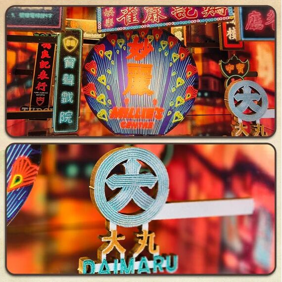 BOOK NOOK KIT - DIY - Hong Kong Neon Light - 49pc + LED Light