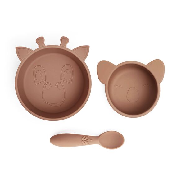 Nuuroo - Eddy silicone dinner set 3-pack - Chocolate malt /