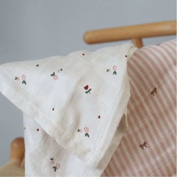 Nuuroo - Josefine bamboo muslin cloth 2-pak - Flower love /