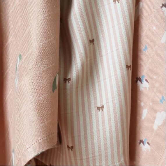 Nuuroo - Josefine bamboo muslin cloth 2-pak - Stripe bow /
