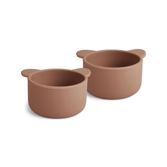 Nuuroo - Rosa silicone snack box small 2-pack - Chocolate malt /
