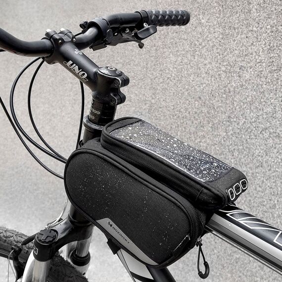 Wozinsky frame bike bag + detachable phone cover up to 6.5 "1.5l black (WBB7BK)