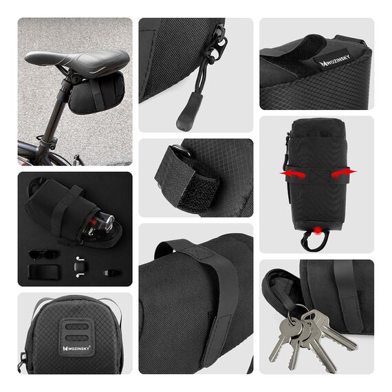 Wozinsky small bicycle saddle bag 0.6 l black (WBB8BK black)