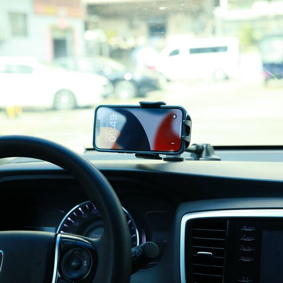 Joyroom car phone holder with flexible arm for dashboard or windshield, black (JR-ZS259)