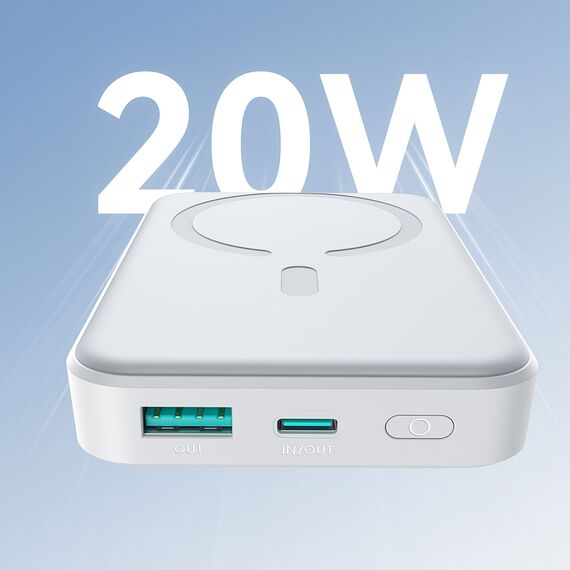 Joyroom JR-W020 Powerbank 20W 10000mAh MagSafe + USB-C - USB-C cable 0.25m - white