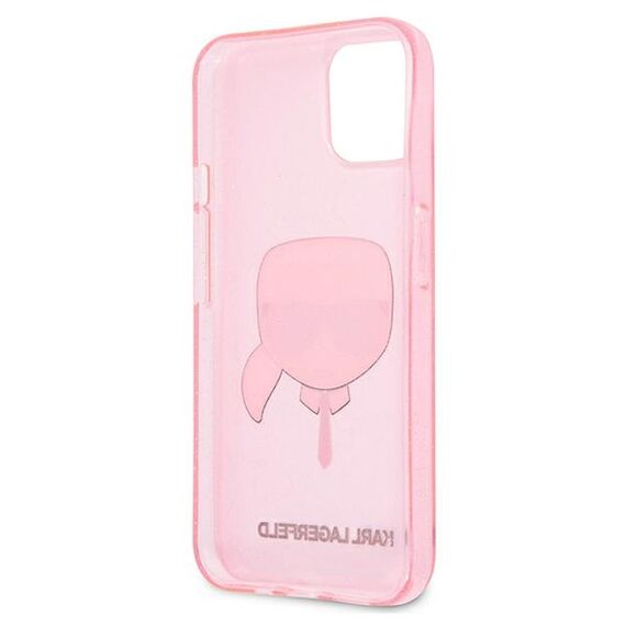 Karl Lagerfeld Glitter Karl's Head Case for iPhone 13 mini - Pink