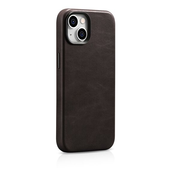 iCarer Oil Wax Premium Leather Case iPhone 14 Plus Magnetic Leather Case with MagSafe Brown (WMI14220703-BN)