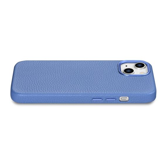 iCarer Litchi Premium Leather Case iPhone 14 Plus Magnetic Leather Case with MagSafe Light Blue (WMI14220711-LB)