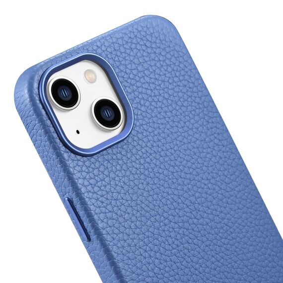 iCarer Litchi Premium Leather Case iPhone 14 Plus Magnetic Leather Case with MagSafe Light Blue (WMI14220711-LB)