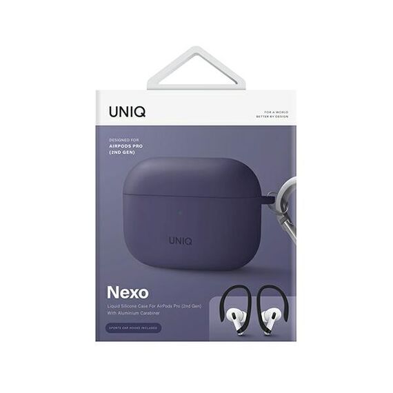 Uniq Nexo case for AirPods Pro 2 + ear hooks - purple
