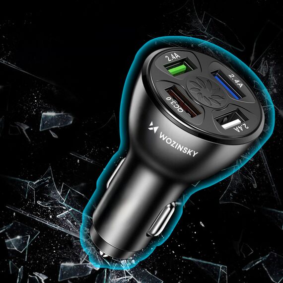 Wozinsky WCCAW 50W 4x USB-A QC car charger - white