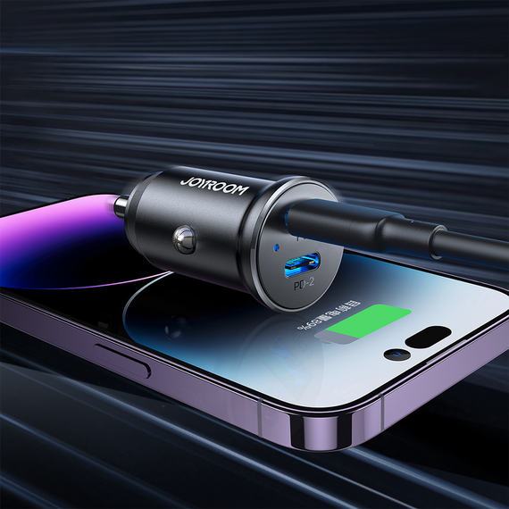 Joyroom JR-CCN06 30W 2x USB-C Metal Mini Car Charger - Black