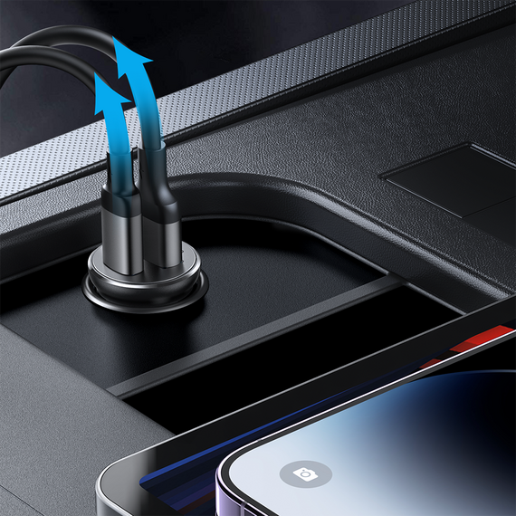 Joyroom JR-CCN06 30W 2x USB-C Metal Mini Car Charger - Black
