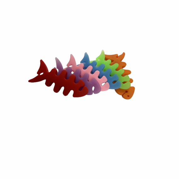 Fish-shaped headphone cable wrap - white