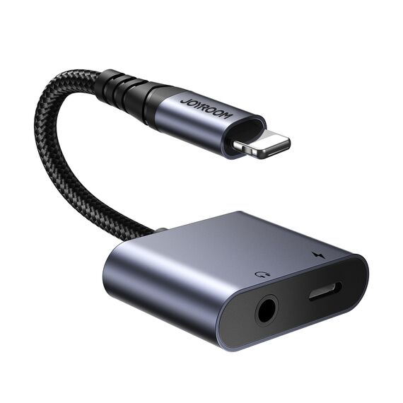 Joyroom SY-L01 Lightning to Lightning / 3.5 mm mini jack DAC adapter 2in1 - black
