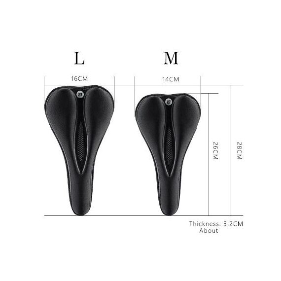 Rockbros LF047-S silicone gel bicycle seat cover size M - black