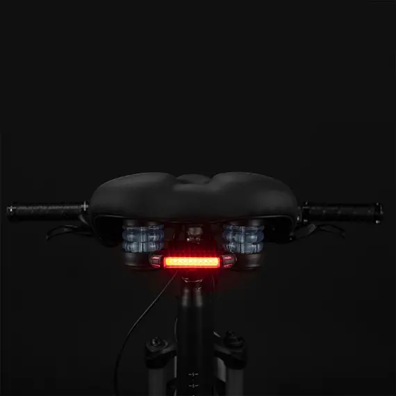 Rockbros 38218916002 MTB bicycle saddle + lamp - black